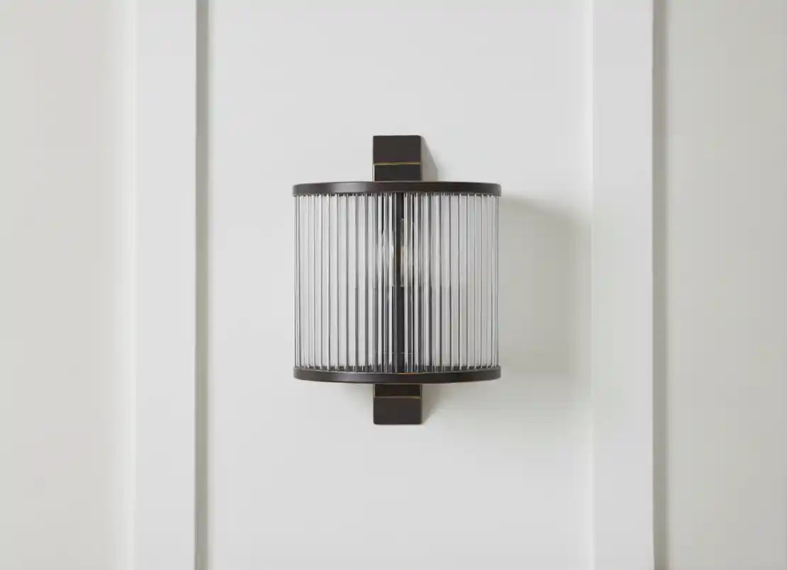 Chimes - Scarla Glass Wall Light With Black Finish