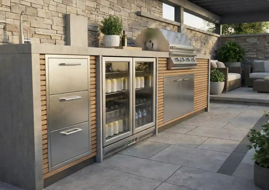 Whistler Grills - Fairford Double Fridge Cabinet - Grey