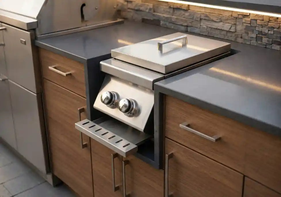 Whistler Grills - Burford Double Built in Propane Side Burner Grill SB3
