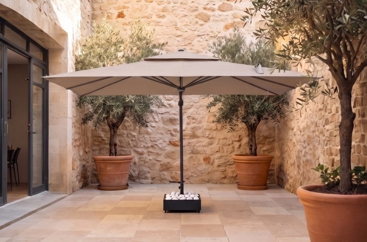 Chimes - Geneva 3m x 2m Rectangular Crank & Tilt Cantilever Parasol - Beige