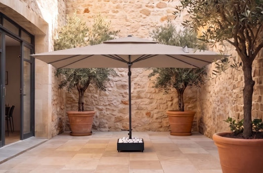 Chimes - Geneva 3m x 2m Rectangular Crank & Tilt Cantilever Parasol - Beige