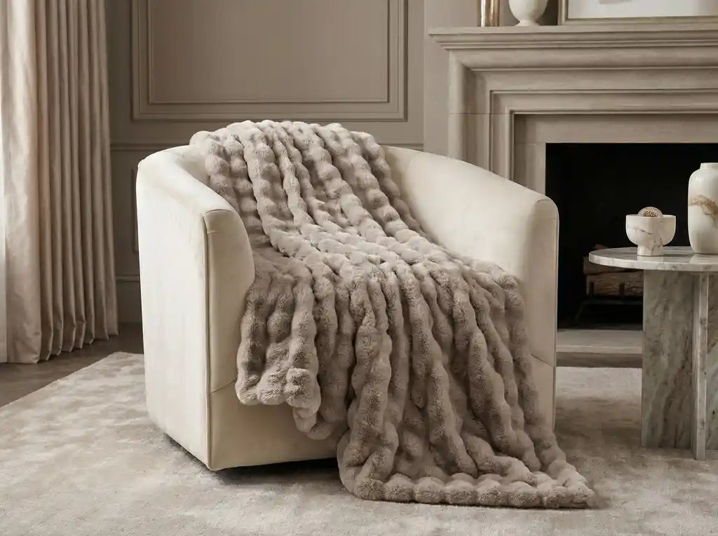 Malini Raffles Taupe Throw