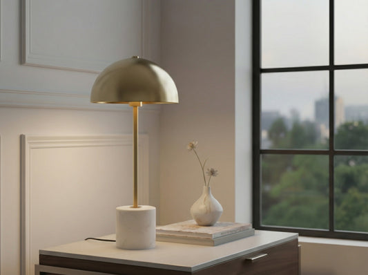 Taia Table Lamp with White Marble Base