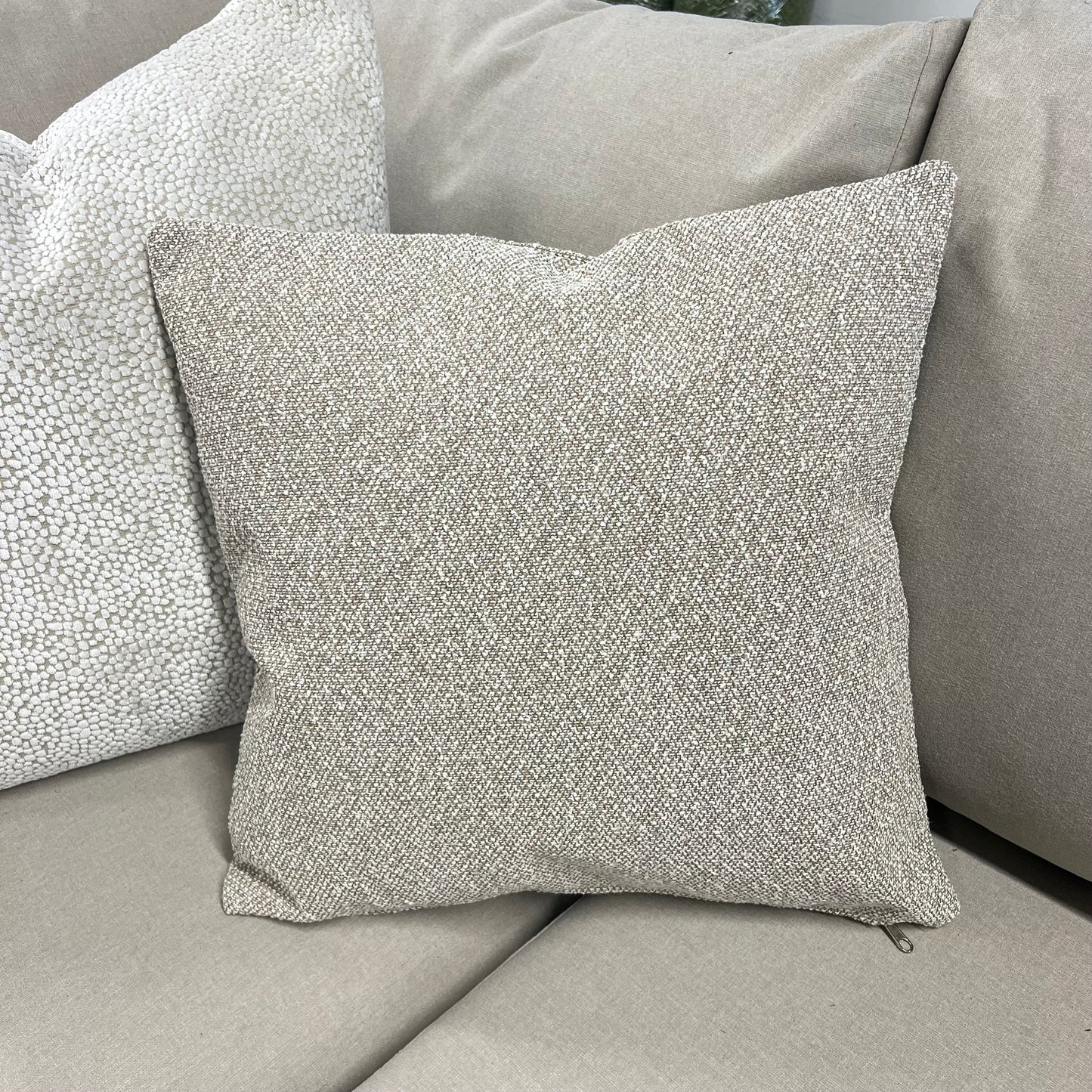 Beige Textured Outdoor Cushion