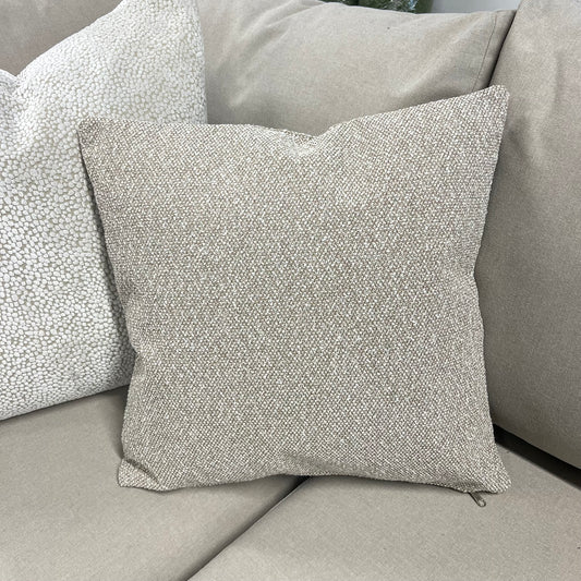 Beige Textured Outdoor Cushion