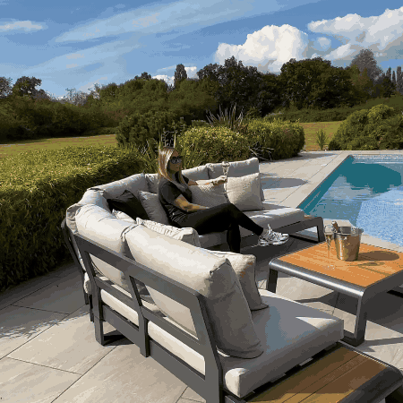 Nova - Maddox Corner Sofa Set with Square Coffee Table - 1 IN STOCK