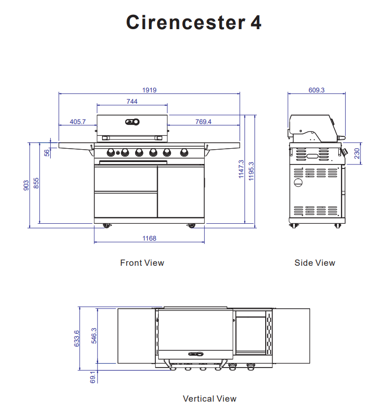 Whistler Grills - Cirencester 4 Burner Gas BBQ
