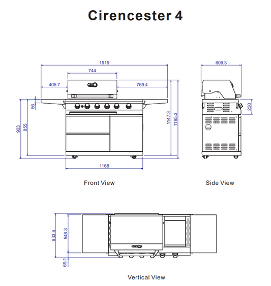 Whistler Grills - Cirencester 4 Burner Gas BBQ