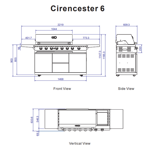 Whistler Grills - Cirencester 6 Burner Gas BBQ