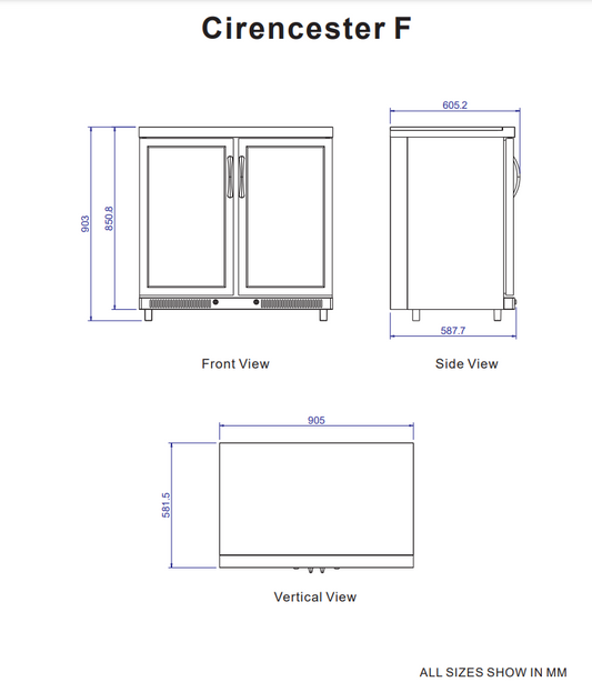 Whistler Grills - Cirencester Double Door Fridge