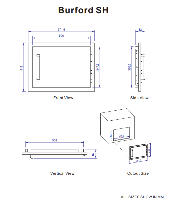 Whistler Grills - Burford Built-In Horizontal Single Door