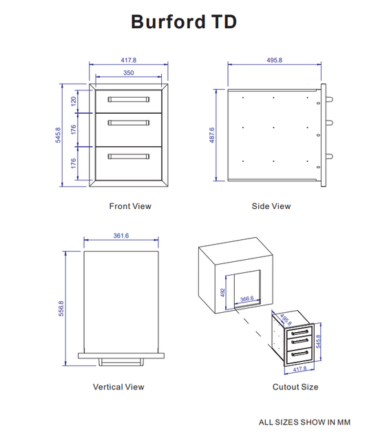 Whistler Grills - Burford Built-In Triple Drawer Unit