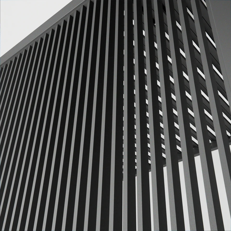 Titan Aluminium Vertical Louvre Side Panel - 1.2m x Single Panel in Graphite Grey