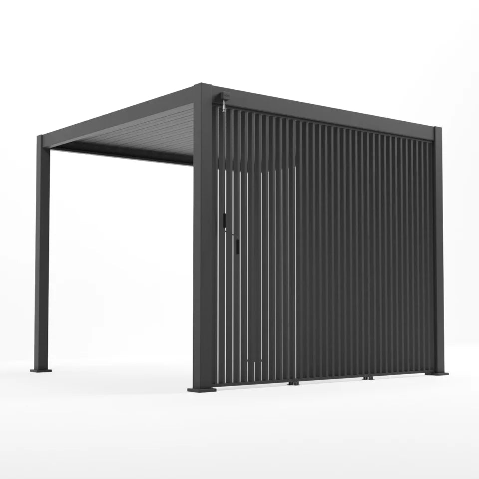 Titan Aluminium Vertical Louvre Side Panel - 1.2m x Single Panel in Graphite Grey