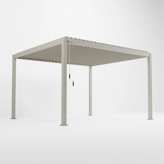 Nova - Titan Aluminium Pergola - 4m x 3.6m Rectangular - Pebble - LOW STOCK