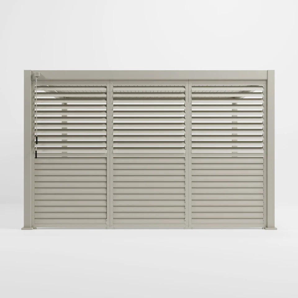 Nova - Titan 1.33m Louvre Manual Side Wall for 4m Side - Pebble
