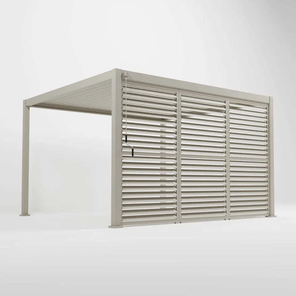 Nova - Nova - Titan Louver Side Wall - 3m - Pebble Fixed Open/Close