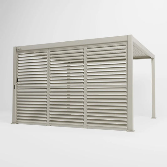 Nova - Titan 1.33m Louvre Manual Side Wall for 4m Side - Pebble