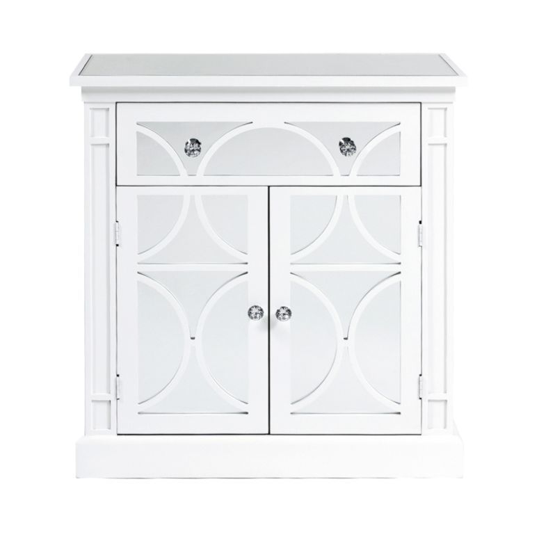 Remi White Wood 2 Door and 1 Drawer Sideboard