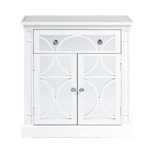 Remi White Wood 2 Door and 1 Drawer Sideboard