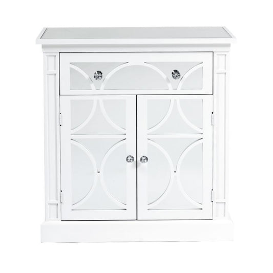 Remi White Wood 2 Door and 1 Drawer Sideboard
