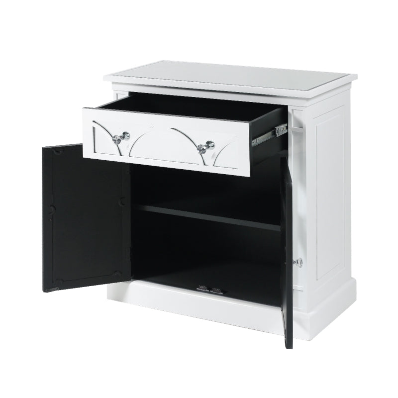 Remi White Wood 2 Door and 1 Drawer Sideboard