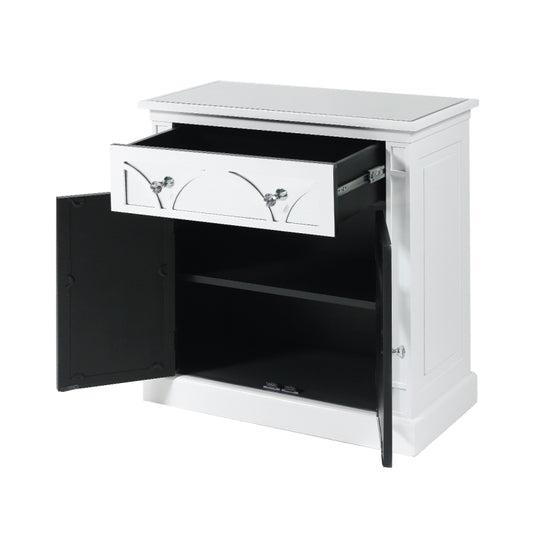 Remi White Wood 2 Door and 1 Drawer Sideboard