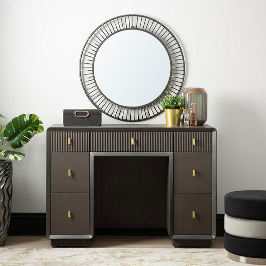Alohi Smoke Grey Elm 7 Drawer Dressing Table