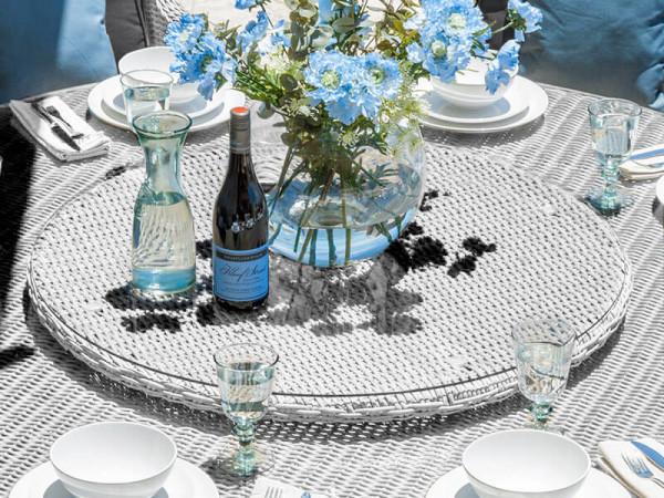 Nova - Heritage White Wash Rattan Lazy Susan - 60cm - LOW STOCK