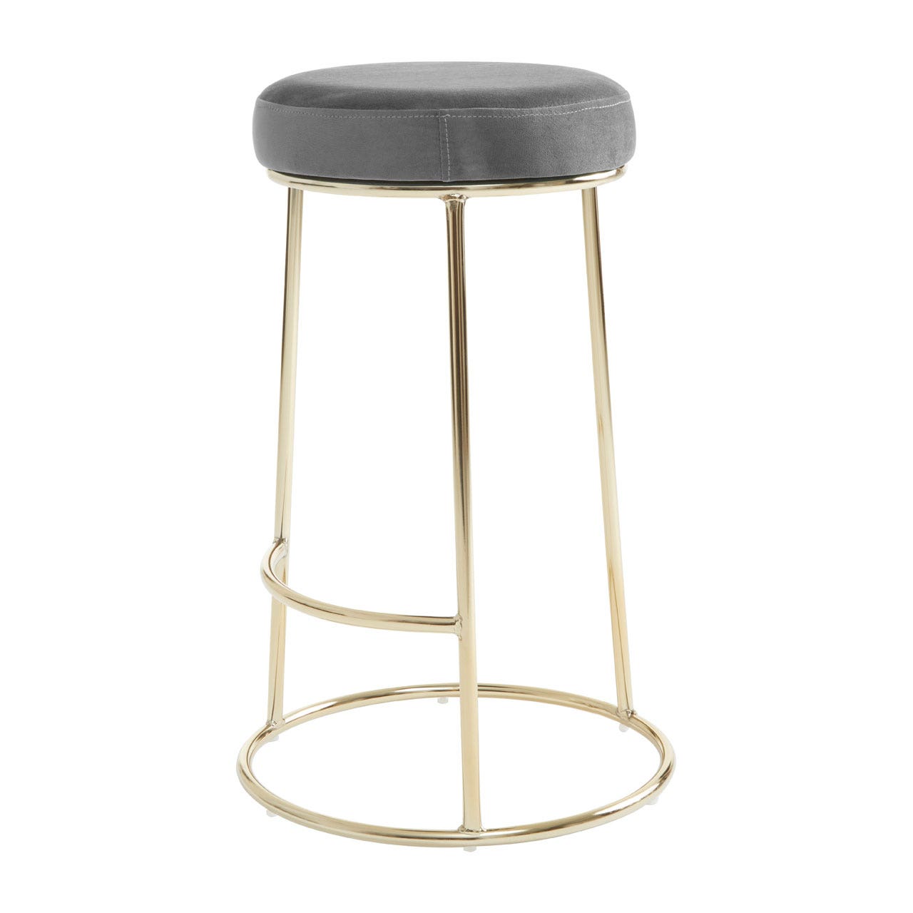 Chimes - Aurora Grey Velvet Bar Stool