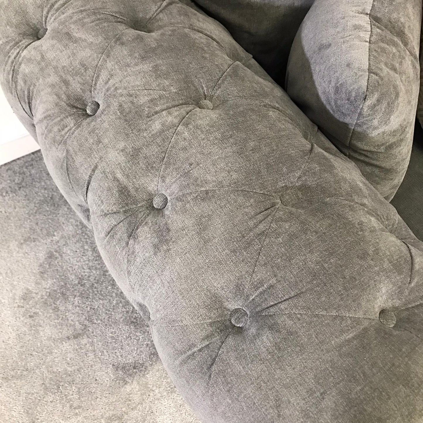 Chimes - Belvedere Corner Sofa - Charcoal Grey - With Foot Stool