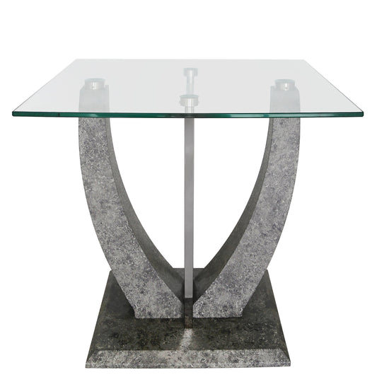 Chimes - Leonardo End Table With Glass Top