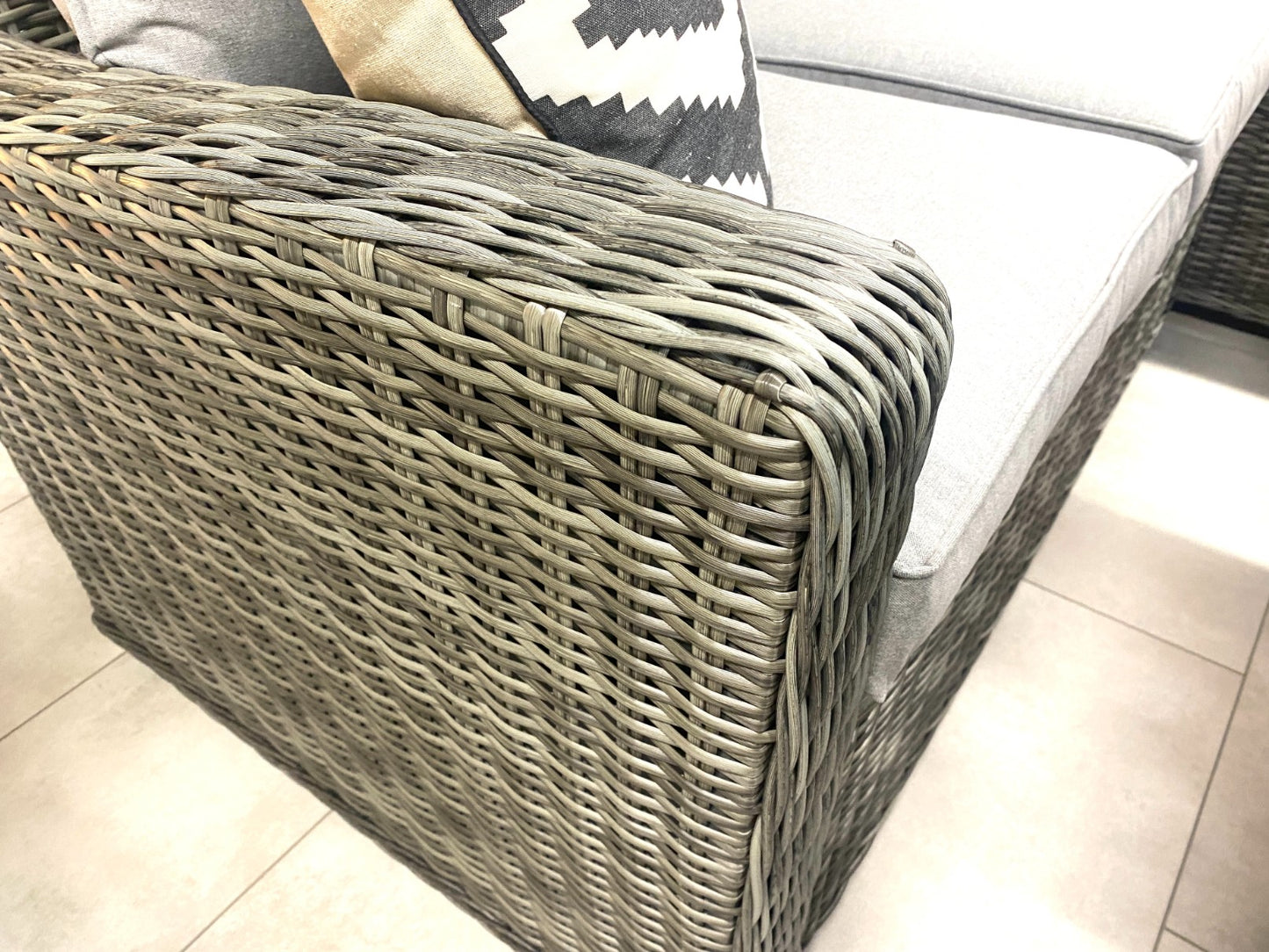 Chimes - Prestige Grey Florence Compact Corner Dining Set with Firepit Table