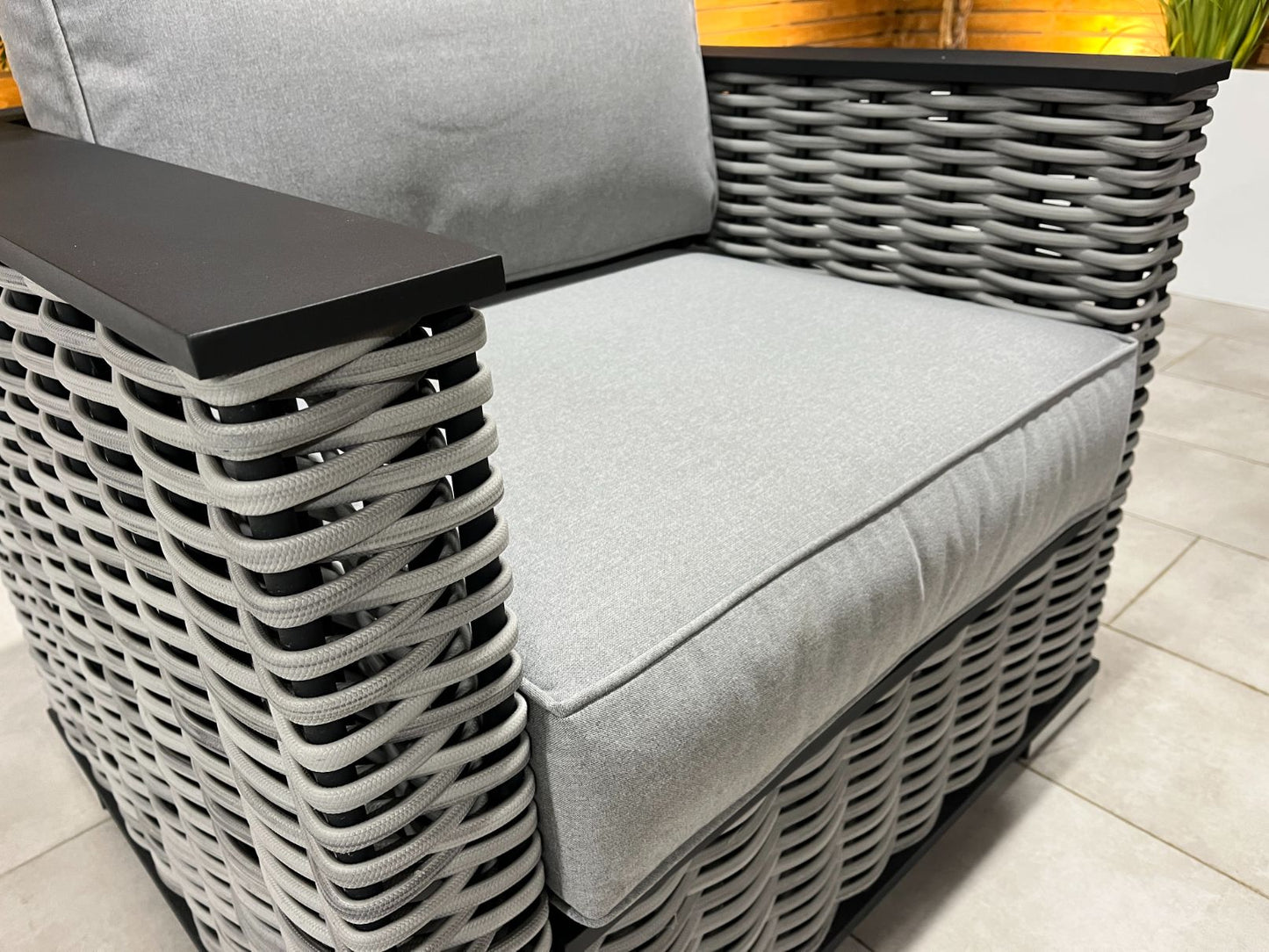 Chimes - Monaco Aluminium 3 Seat Sofa Set with Coffee Table - Rope Weave