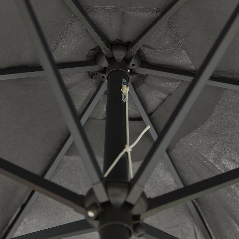 Chimes Antigua Aluminium 2.7m Round Parasol - Grey