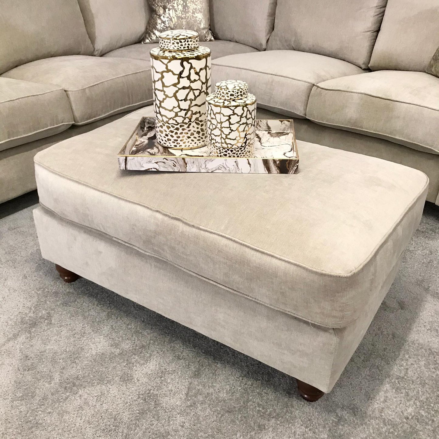 Chimes - Belvedere Corner Sofa - Stone - Without Foot Stool