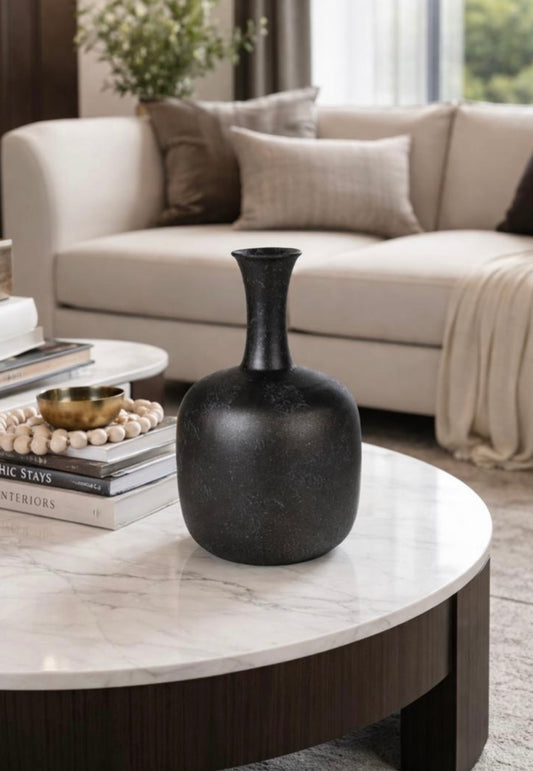 Black Bulbous Vase