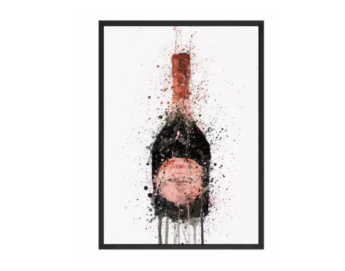 Chimes - Champagne abstract Canvas with frame visual 2 - 50 x 70cm