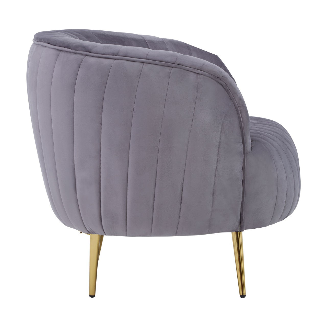 Chimes - Sienna Grey Velvet Chair With Gold Legs
