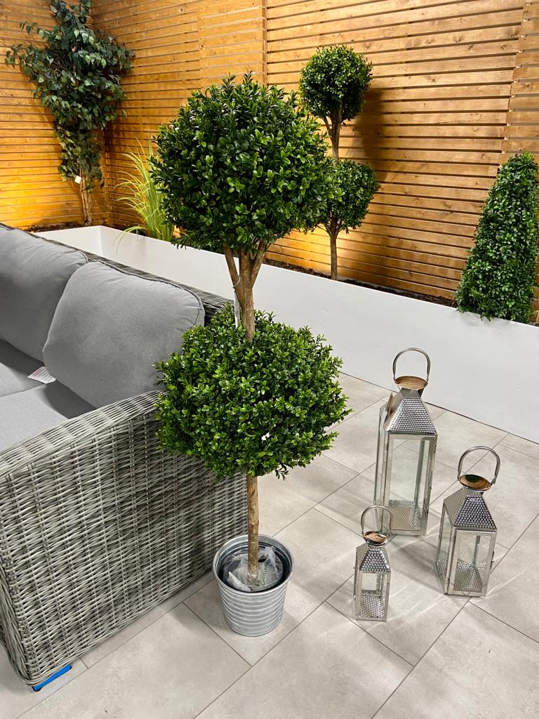 140cm BOXWOOD DOUBLE BALL TREE
