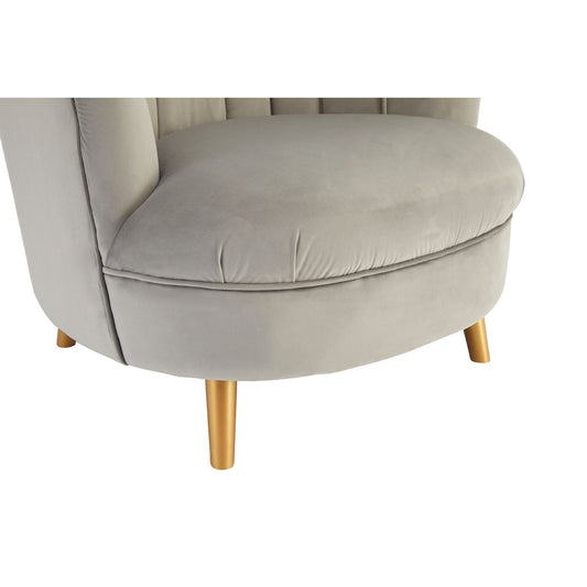 Chimes - Alexa Grey Velvet Chair With Gold Wood Legs