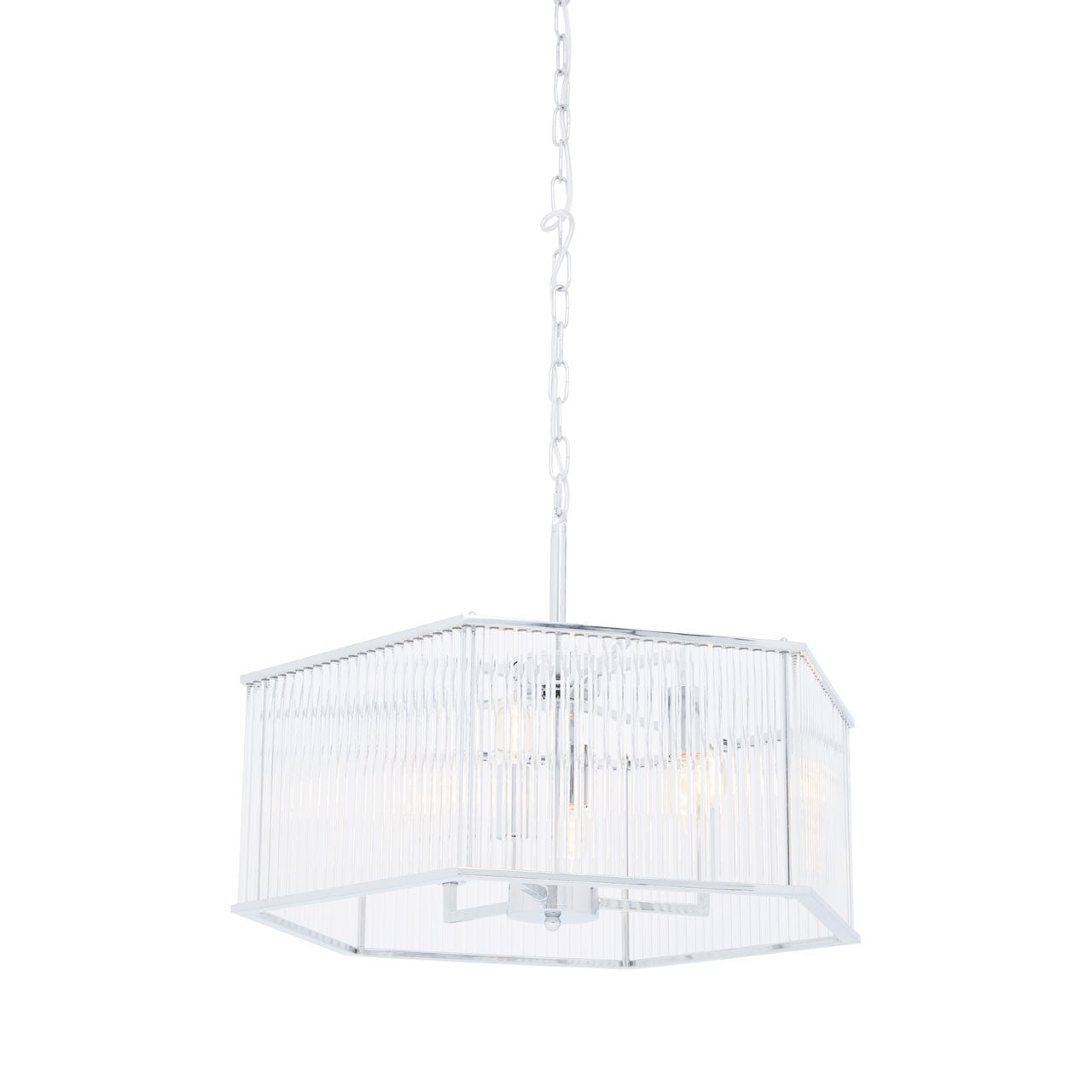Chimes - Listra 6 Light Hexagonal Chrome Pendant Light