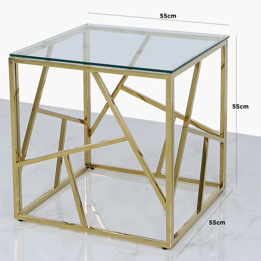 Chimes - Ariana Gold Metal End Table