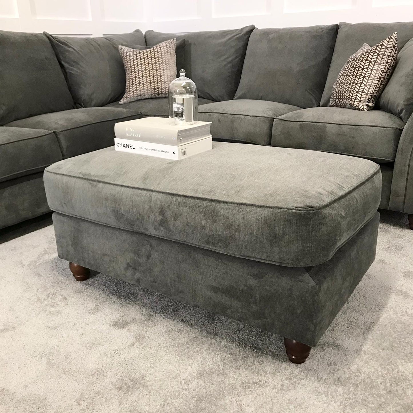 Chimes - Belvedere Corner Sofa - Charcoal Grey - With Foot Stool