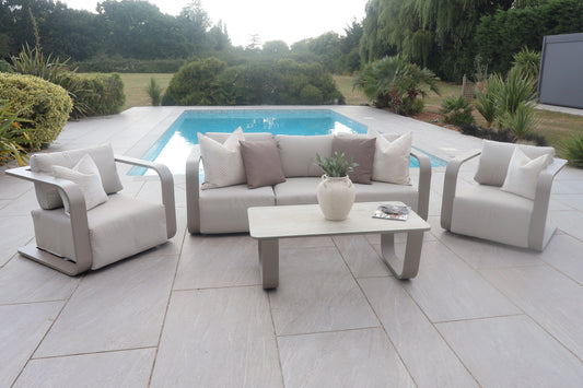 Chimes - Capri 3 Seat Aluminium Sofa Set With Coffee Table