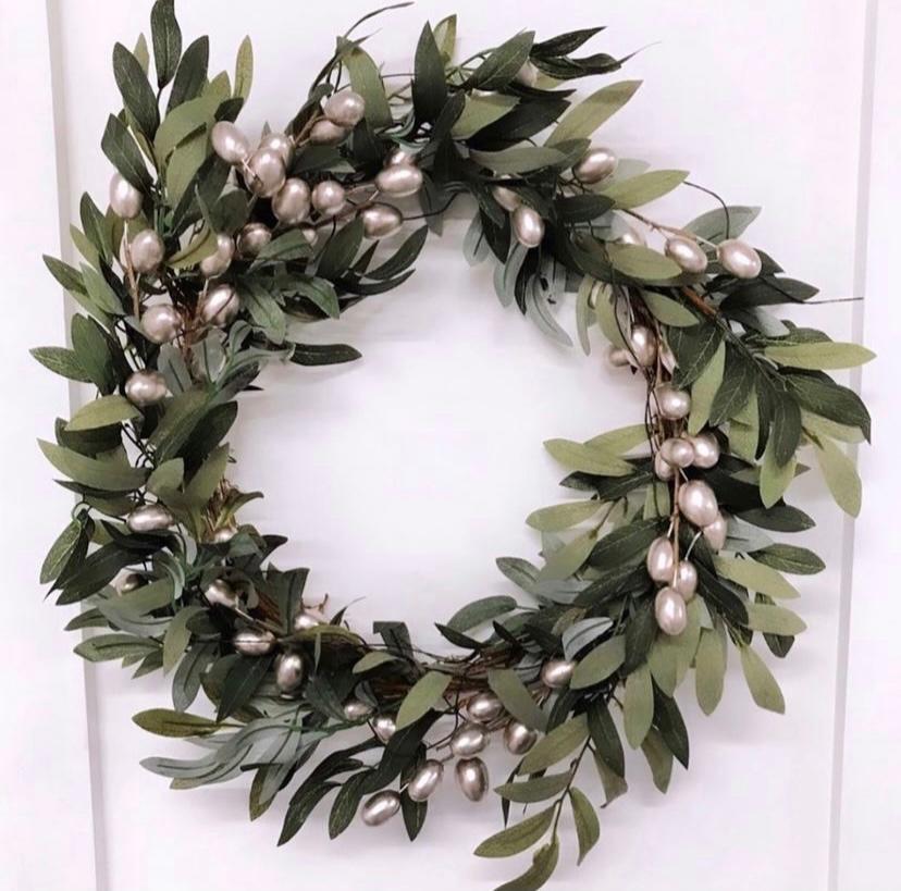 24` OLIVE WREATH CHAMPAGNE