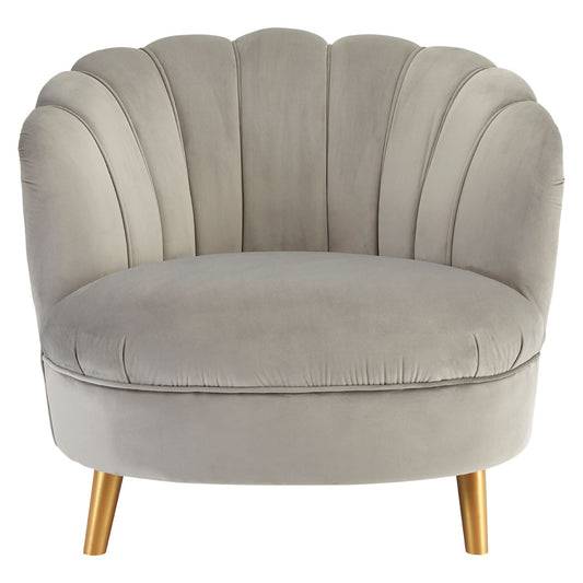Chimes - Alexa Grey Velvet Chair With Gold Wood Legs