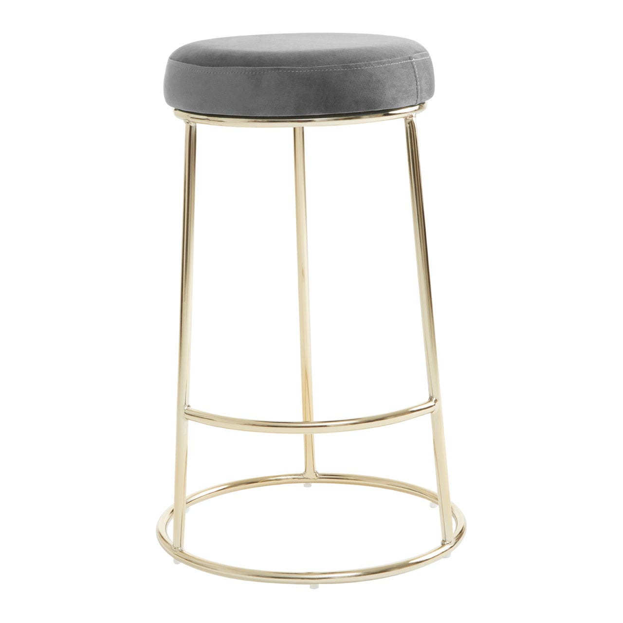 Chimes - Aurora Grey Velvet Bar Stool