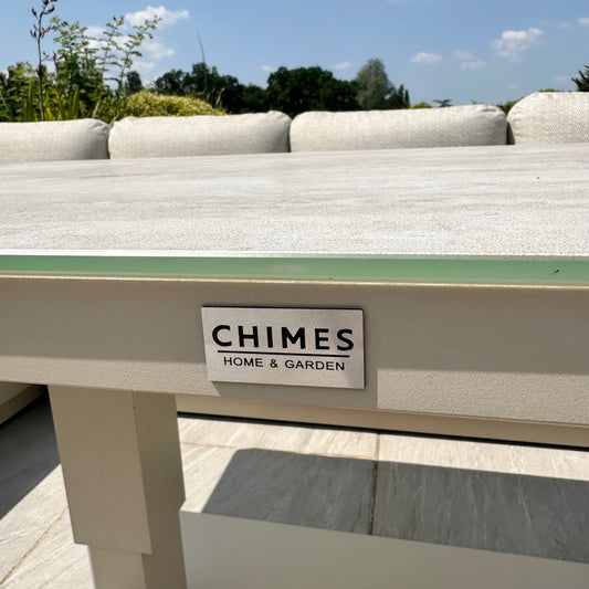 Chimes - Portofino Casual Corner Dining Set with Rectangular Rising Table - Cream