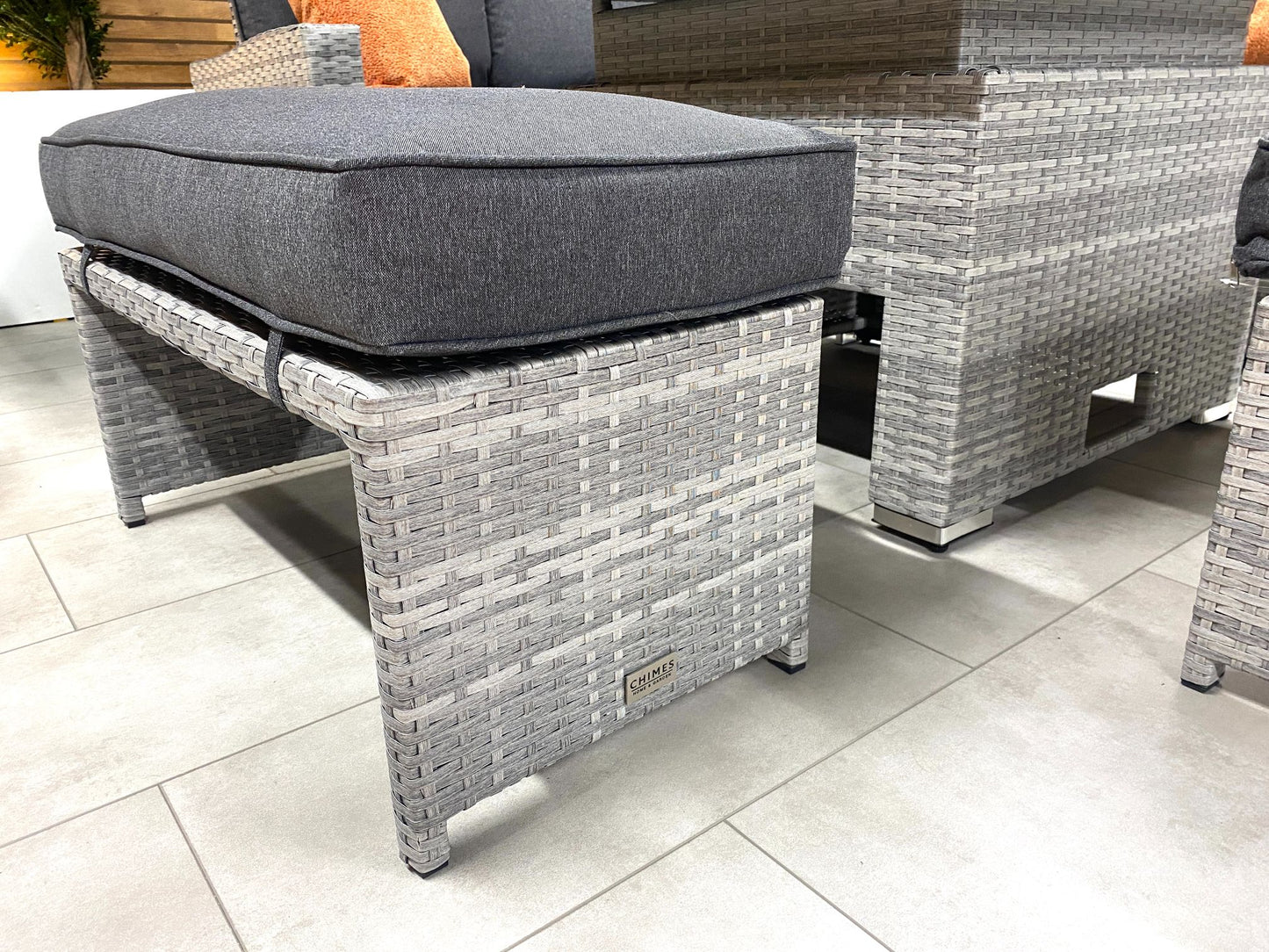 Chimes - Stone Grey Milan Compact Corner Dining Set with Rising Table